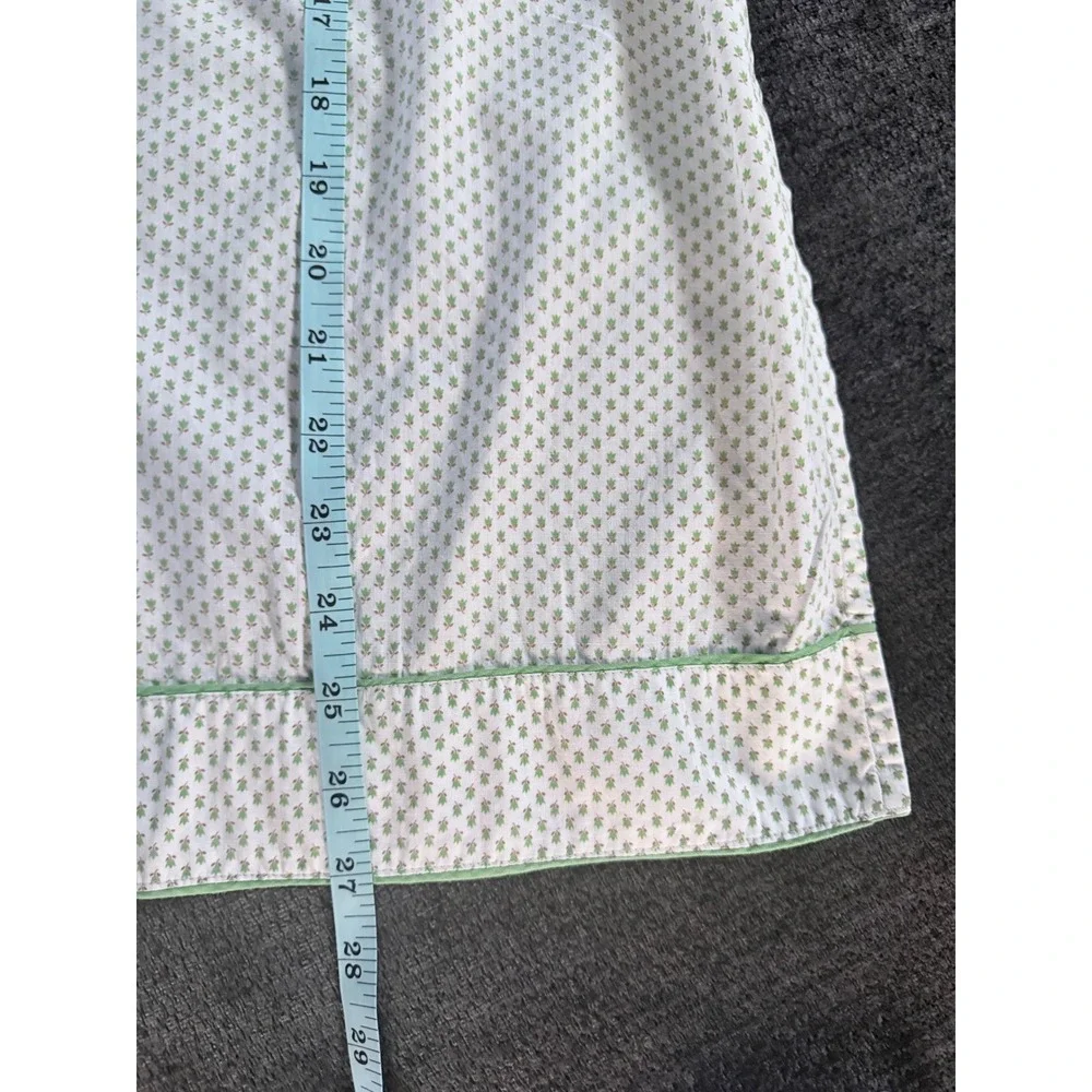 Vintage Green Floral Sprig Half Apron Two Pockets Cotton Retro Kitchen